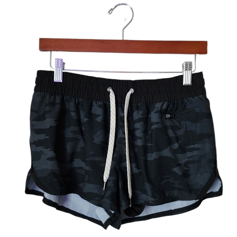 VUORI grey camo running shorts